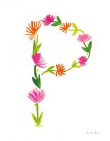 Floral Alphabet Letter XVI #45493