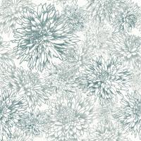 Flowers on White Contemporary Bright Pattern IIIB #48814