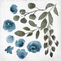Blue Wash Floral 4 #53276