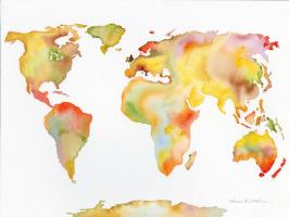 Watercolor World Map #53448