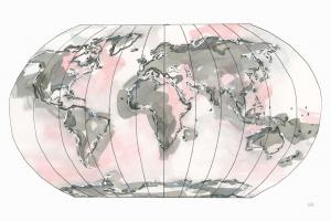 World Map Blush v2 #53933