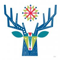 Geometric Holiday Reindeer II Bright #56255