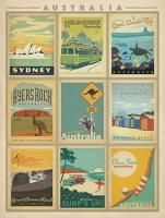 VINTAGE ADVERTISING AUSTRALIA MONTAGE SYDNEY MELBOURNE GREAT BARRIER REEF #JOEAND 116754