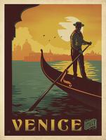 VINTAGE ADVERTISING VENICE GRAND CANAL GONDOLA ITALY #JOEAND 116789