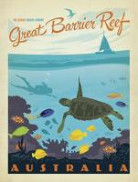 VINTAGE ADVERTISING GREAT BARRIER REEF QUEENSLAND AUSTRALIA TURTLE FISH DIVING #JOEAND 116794
