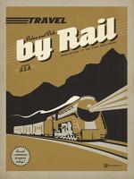 VINTAGE ADVERTISING TRAVEL BY RAIL TRAIN USA #JOEAND 116843