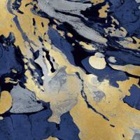 Marbleized in Gold and Blue I #DLC112488
