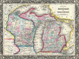 County map of Michigan and Wis #DSP113579
