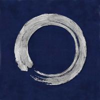 Silver Zen Circle on Blue I #ELR114979