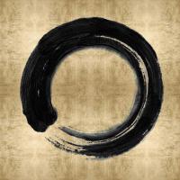 Black Zen Circle on Gold I #ELR114983