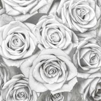 Roses - White on Silver #KTB113455