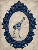 Framed Giraffe in Navy #89795