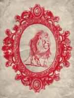 Framed Lion in Crimson #89800 Framed Lion in Crimson #89800