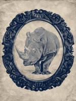 Framed Rhinoceros in Navy #89801