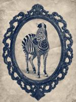 Framed Zebra in Navy #89804 Framed Zebra in Navy #89804