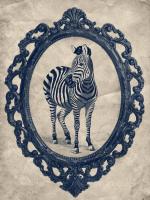 Framed Zebra in Navy #89804