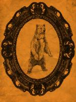 Framed Grizzly Bear in Tangerine #89807