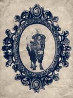 Framed Bison in Navy #89834