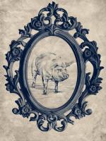 Framed Pig in Navy #89846