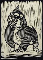 Mandrill Linocut #90953